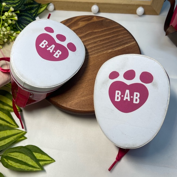 Build-A-Bear Pink Glitter High Top Sneakers Ribbon Lace BAB Doll Shoes Sparkle - Picture 5 of 5